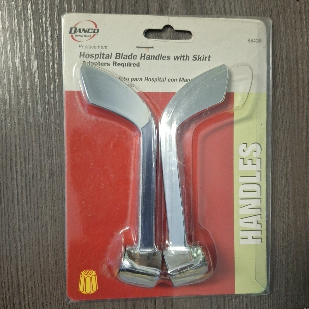GENUINE Danco HOSPITAL BLADE HANDLES‎ w/SKIRT Chrome H & C Sink Faucet Handles